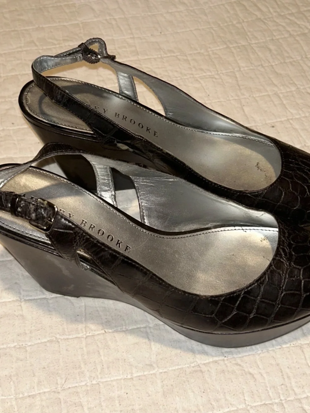 Audrey Brook Black Wedges